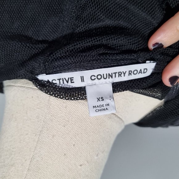 Country Road Active Black Half Zip Hooded Oversize Windbreaker Jacket Size XS - Picture 6 of 6